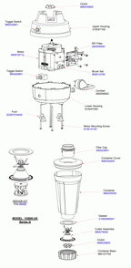Diagram Diagram and Parts List for 1G908-UK-G  Hamilton Beach Blender